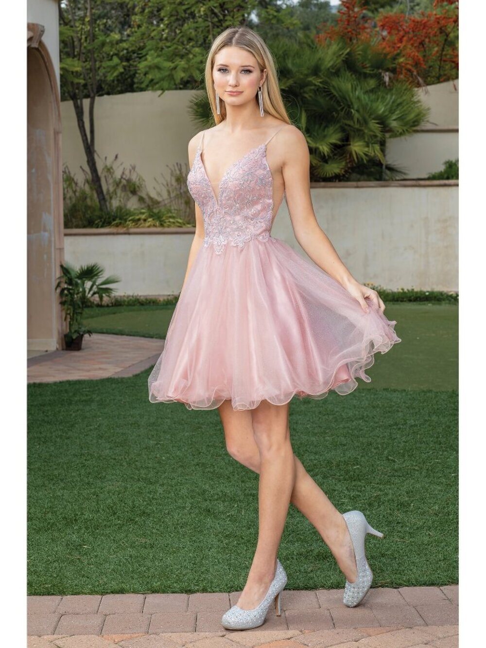 NEW ROSE-GOLD Evening Gown Floor Length Formal Elegant Stunning 3314